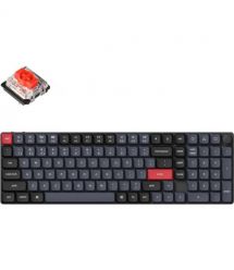 Keychron Клавиатура механическая K17 PRO 100Key, Gateron MX 2.0 Red, WL/BT/USB-A, QMK, Hot-swap, RGB, белый в центре