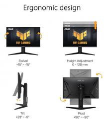 ASUS Монитор 27" TUF Gaming VG279QL3A 2xHDMI, DP, MM, IPS, 180Hz, 1ms, sRGB 125%, AdaptiveSync, Pivot, HDR400