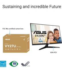 ASUS Монитор 27" VY27UQ 2xHDMI, DP, MM, IPS, 3840x2160, sRGB 99%, AdaptiveSync, HDR10