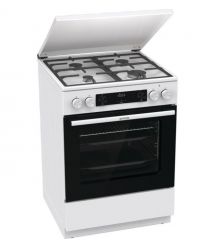Gorenje Плита комби, 71л, 60x60см, дисплей, IconLed, чугун, белый