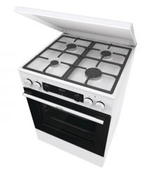 Gorenje Плита комби, 71л, 60x60см, дисплей, IconLed, чугун, белый