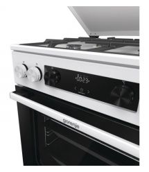 Gorenje Плита комби, 71л, 60x60см, дисплей, IconLed, чугун, белый