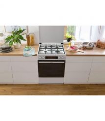 Gorenje Плита комби, 71л, 60x60см, дисплей, IconLed, чугун, белый
