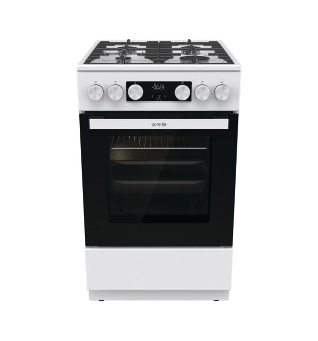 Gorenje Плита газовая, 67л, 50x60см, дисплей, IconLed, чугун, белый