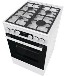 Gorenje Плита газовая, 67л, 50x60см, дисплей, IconLed, чугун, белый