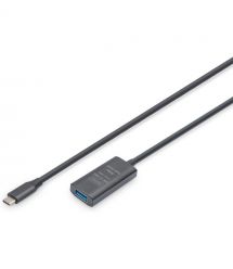 Digitus Удлинитель USB 3.2 Gen1 Active Cable 5G, C/M-A/F, 5м, черный