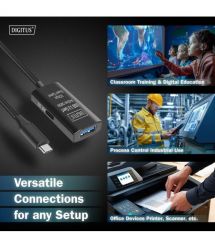 Digitus Удлинитель USB 3.2 Gen1 Active Cable 5G, C/M-A/F, 10м, черный