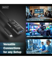 Digitus Удлинитель USB 3.2 Gen1 Active Cable 5G, C/M-A/F, 10м, черный