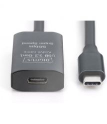 Digitus Удлинитель USB 3.2 Gen1 Active Cable 5G, C/M-C/F, 10м, черный