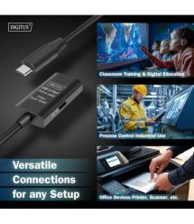 Digitus Удлинитель USB 3.2 Gen1 Active Cable 5G, C/M-C/F, 10м, черный