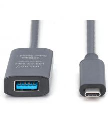 Digitus Удлинитель DIGITUS USB 3.2 Gen2 Active Cable 10G, C/M-A/F, 5м, черный