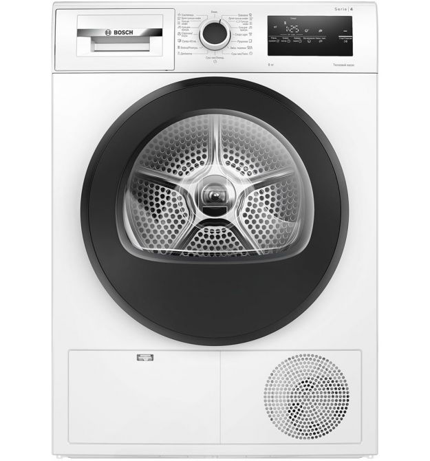 Bosch Сушильная машина тепловой насос, 8кг, A++, 61см, дисплей, белый