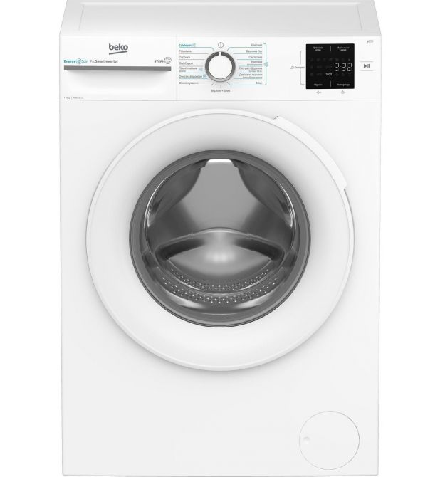 Beko Стиральная машина фронтальная, 6кг, 1200, A+++, 45см, дисплей, инвертор, пар, белый