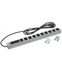 ZPAS Устройство распределения электропитания 0U, 560mm, вертикальное, 16A, 10xC13, 2xC19, кабель 3м