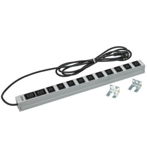 ZPAS Устройство распределения электропитания 0U, 560mm, вертикальное, 16A, 10xC13, 2xC19, кабель 3м