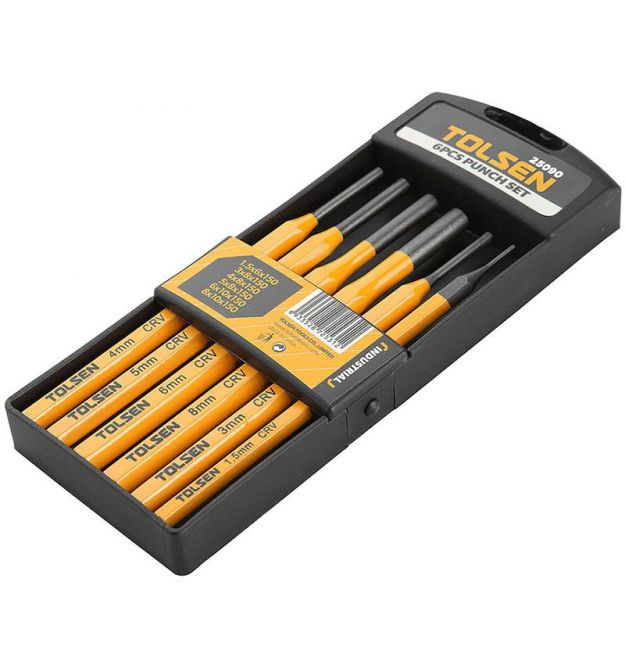 Tolsen Пробойник круглых отверстий Профи, набор 6шт, 1.5-8мм, 150мм, кейс