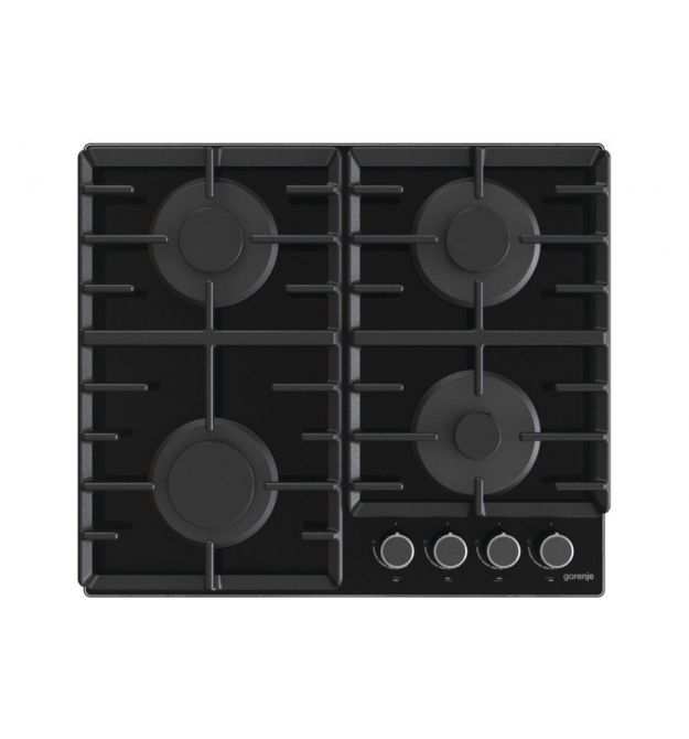 Gorenje Варочная поверхность газ на стекле, 60см, чугун, черный