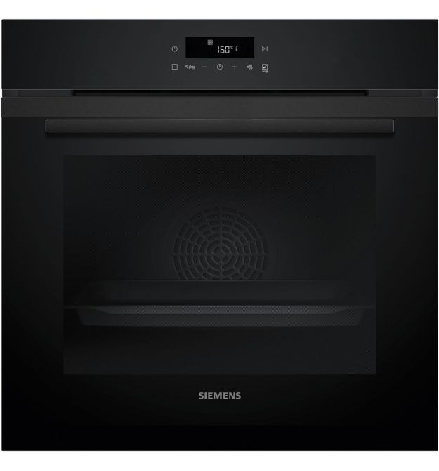 Siemens Духовой шкаф электрический, 71л, A+, дисплей, конвекция, пиролиз, черный