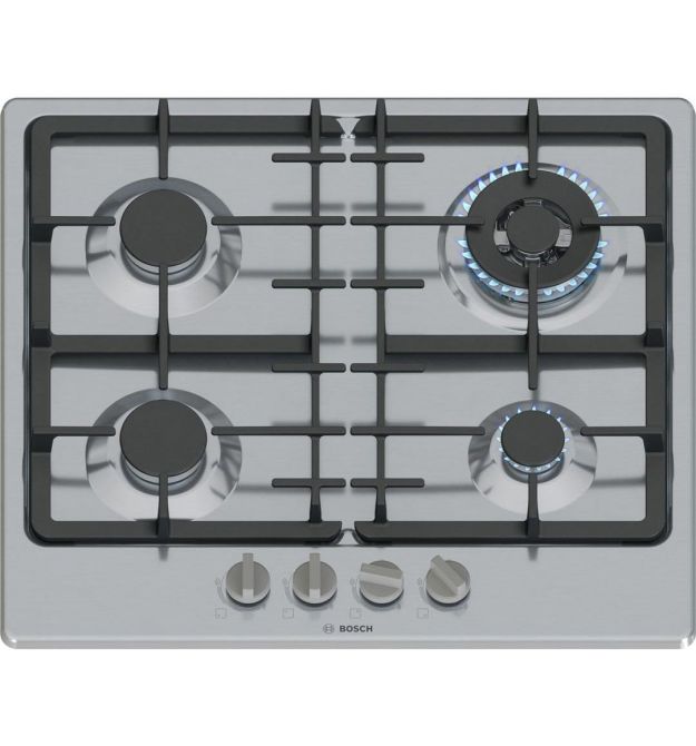 Bosch Варочная поверхность газовая, 60см, чугун, WOK, нерж