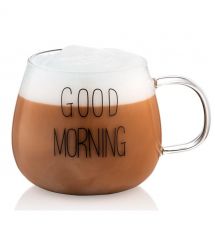 ARDESTO Набор чашек с ручками Good Morning, 430мл, 2шт, боросиликатное стекло, прозрачный