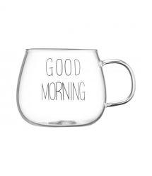 ARDESTO Набор чашек с ручками Good Morning, 430мл, 2шт, боросиликатное стекло, прозрачный