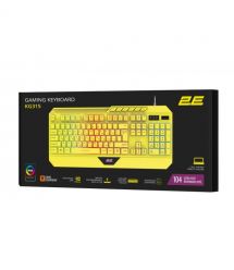 2E Gaming Клавиатура мембранная KG315 110key, USB-A, EN/UA, RGB, жёлтый