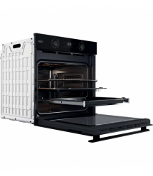 Whirlpool Духовой шкаф электрический, 71л, A+, дисплей, конвекция, телескопические направляющие, пар, черный