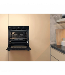 Whirlpool Духовой шкаф электрический, 71л, A+, дисплей, конвекция, телескопические направляющие, пар, черный