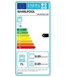 Whirlpool Духовой шкаф электрический, 71л, A+, дисплей, конвекция, телескопические направляющие, пар, черный