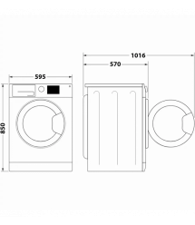 Whirlpool Стирально-сушильная машина фронтальная, 8(6)кг, 1400, A, 60см, дисплей, пар, инвертор, белый