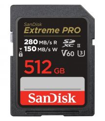 SanDisk Карта памяти SD 512GB C10 UHS-II U3 R280/W150MB/s Extreme Pro V60