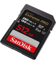 SanDisk Карта памяти SD 512GB C10 UHS-II U3 R280/W150MB/s Extreme Pro V60