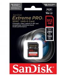 SanDisk Карта памяти SD 512GB C10 UHS-II U3 R280/W150MB/s Extreme Pro V60