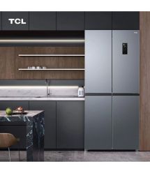 TCL Холодильник SBS, 185х84х68, холод.отд.-301л, мороз.отд.-169л, 4 дв., A++, NF, нерж