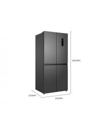TCL Холодильник SBS, 185х84х68, холод.отд.-297л, мороз.отд.-169л, 4 дв., A++, NF, нерж