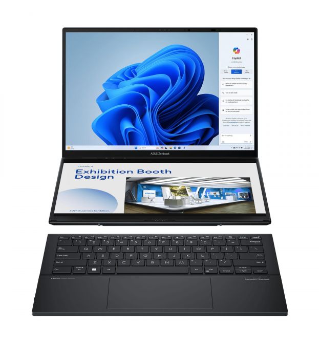 ASUS Ноутбук Zenbook Duo UX8406CA-QL048W 14" FHD OLED, Intel Ultra 9 285H, 32GB, F2TB, UMA, Win11, Серый