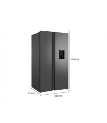 TCL Холодильник SBS, 177х92х63см, 2 дв., Х- 396л, М- 235л, A++, NF, диспенсер, нерж