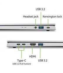 Acer Ноутбук Aspire Go AG15-32P 15.6" FHD IPS, Intel 3-N355, 16GB, F512GB, UMA, Lin, серебристый
