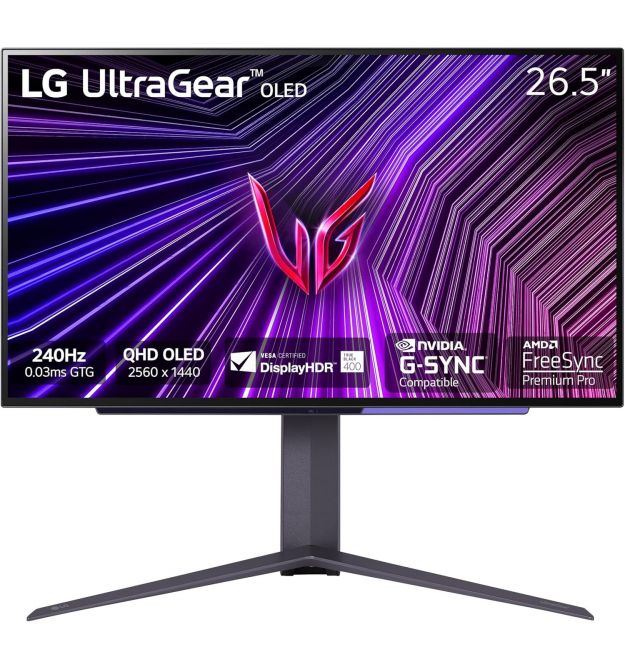 LG Монитор 27" 27GS95QE-B 2xHDMI, DP, USB, Audio, OLED, 2560x1440, 240Hz, 0.03ms, DCI-P3 98.5%, G-SYNC, FreeSync, Adaptiv