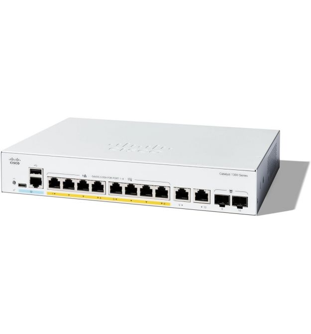 Cisco Коммутатор Catalyst 1300 8xGE, PoE, Ext PS, 2x1G Combo