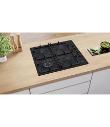 Bosch Варочная поверхность газовая, 60см, чугун, WOK, черный