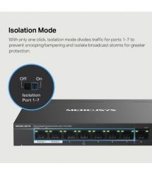 Mercusys Коммутатор MS108GP 8xGE (7xPoE), 65Вт, Неуправляемый