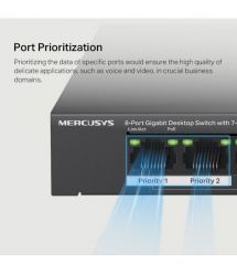 Mercusys Коммутатор MS108GP 8xGE (7xPoE), 65Вт, Неуправляемый