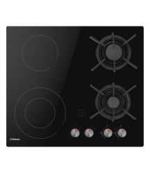 Hansa Варочная поверхность комбинированная (2 газ + 2 электро), 59,2см, расширенная зона, чугун, черный