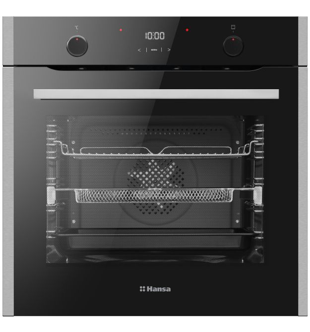 Hansa Духовой шкаф электрический, 77л, A, дисплей, конвекция, черный