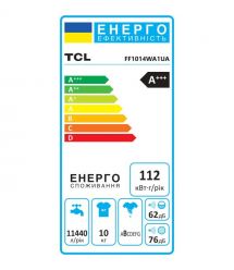 TCL Стиральная машина фронтальная, 10кг, 1400, A+++, 60см, дисплей, инвертор, белый