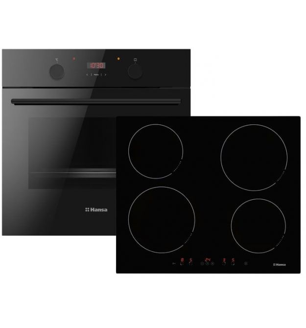 Hansa Комплект (духовка электрическая + поверхность индукционная), черный