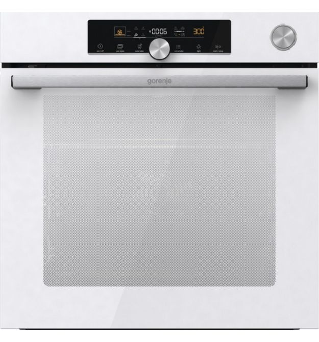 Gorenje Духовой шкаф электрический, 77л, A+, пар, дисплей, приготовление на разных уровнях, пиролиз, белый