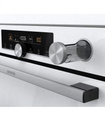 Gorenje Духовой шкаф электрический, 77л, A+, пар, дисплей, приготовление на разных уровнях, пиролиз, белый