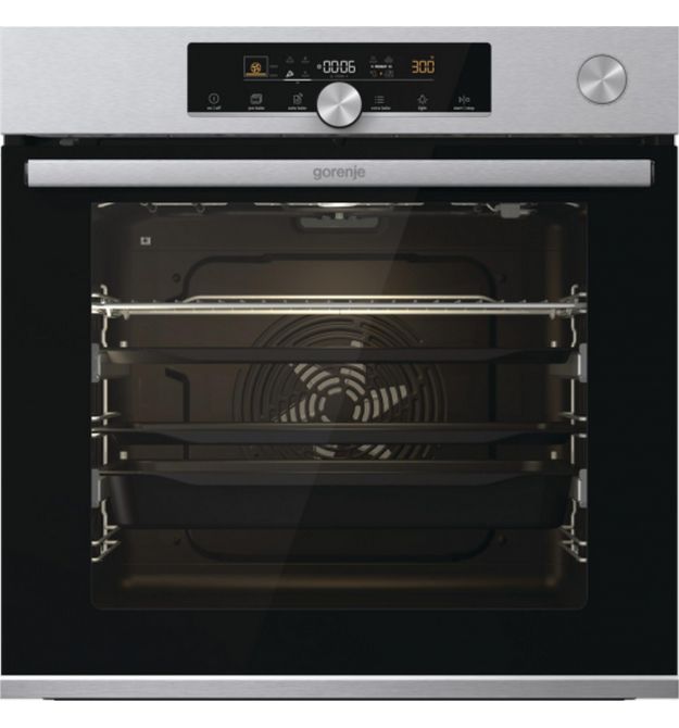 Gorenje Духовой шкаф электрический, 77л, A+, пар, дисплей, приготовление на разных уровнях, нерж